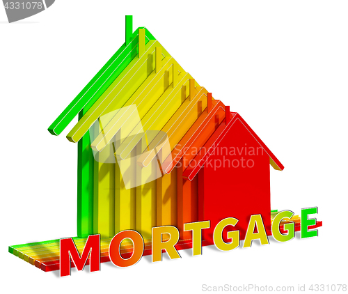 Image of House Mortgage Means Housing Loan 3d Illustration