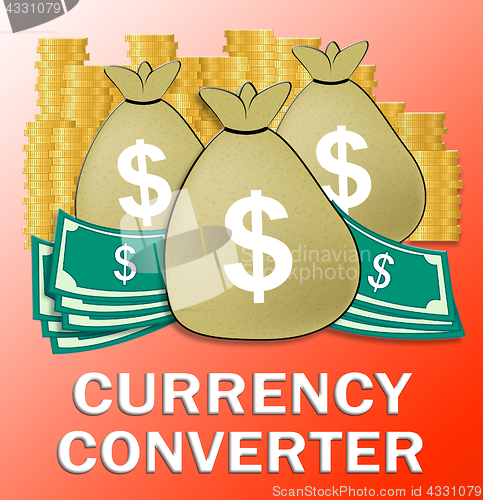 Image of Currency Converter Shows Money Exchange 3d Illustration