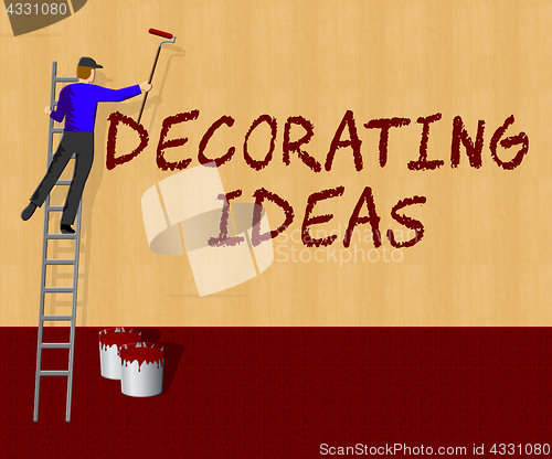 Image of Decorating Ideas Shows Decoration Advice 3d Illustration