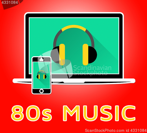 Image of Eighties Music Shows Acoustic Songs 3d Illustration