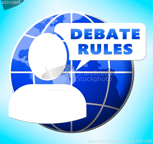 Image of Debate Rules Showings Dialog Guide 3d Illustration