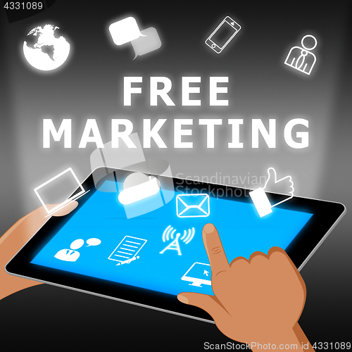 Image of Free Marketing Representing Biz E-Marketing 3d Illustration