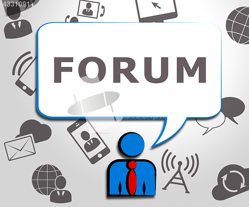 Image of Forum Icons Represent Social Media 3d Illustration