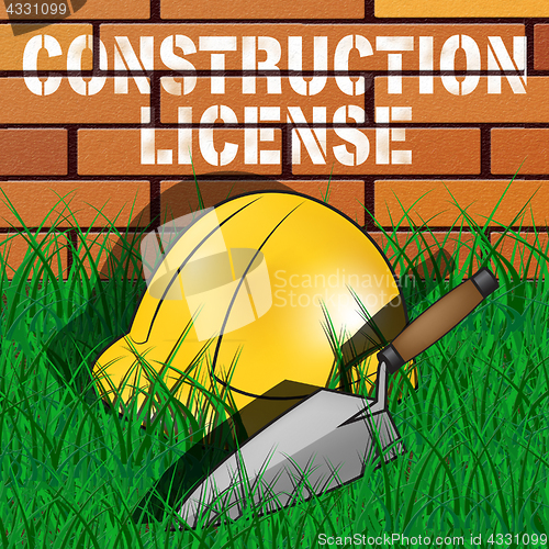 Image of Construction License Represents Building Qualification 3d Illust