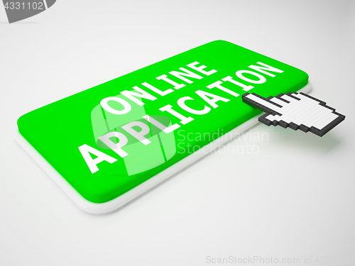 Image of Online Application Means Internet Job 3d Rendering