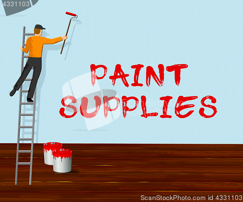 Image of Paint Supplies Shows Painting Product 3d Illustration