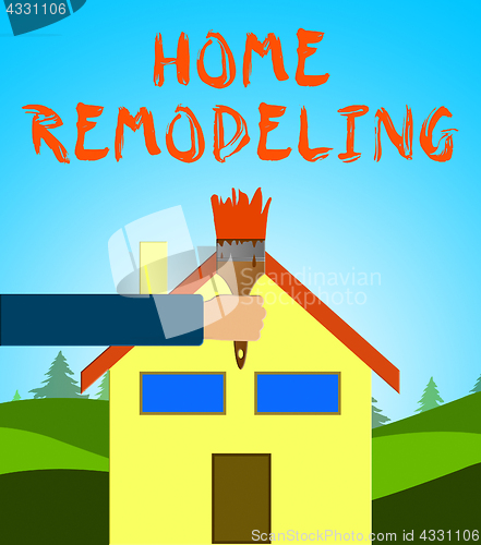 Image of Home Remodeling Shows House Remodeler 3d Illustration