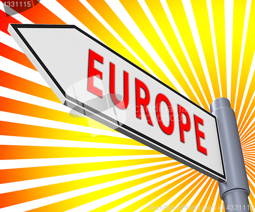 Image of Europe Sign Meaning Euro Area 3d Illustration
