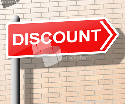 Image of Discount Sign Shows Sale Promo 3d Illustration