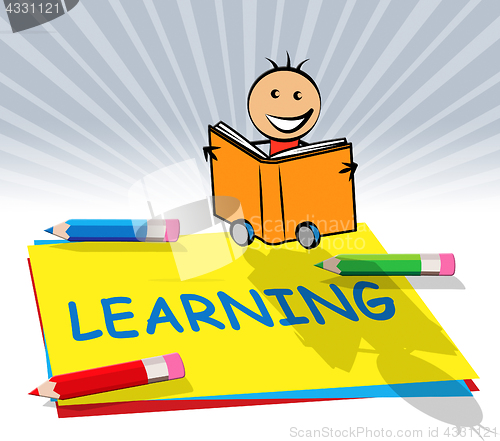 Image of Learning Train Displays Training And Academic 3d Illustration