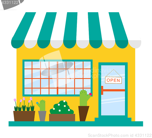 Image of Shopping Downtown Means Sidewalk Store 3d Illustration