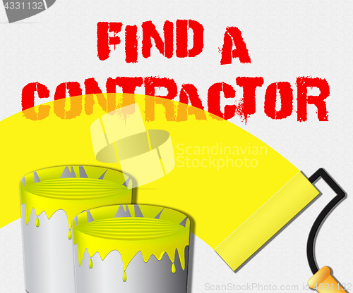 Image of Find A Contractor Displays Finding Builder 3d Illustration