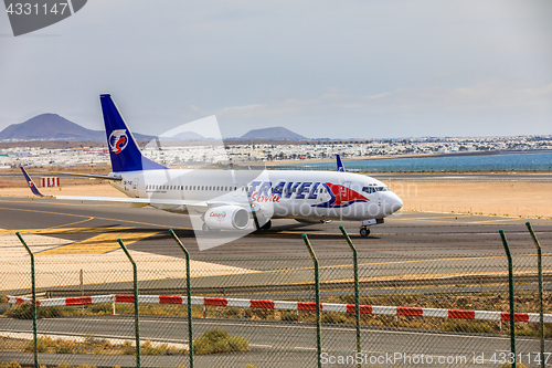 Image of ARECIFE, SPAIN - APRIL, 15 2017: Boeing 737-800 of TRAVEL Servic