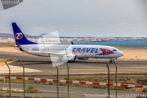 Image of ARECIFE, SPAIN - APRIL, 15 2017: Boeing 737-800 of TRAVEL Servic