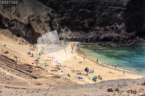 Image of A beautiful lagoon on the Papagayo beaches on Lanzarote