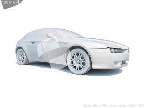 Image of 3d Car White Blank Template