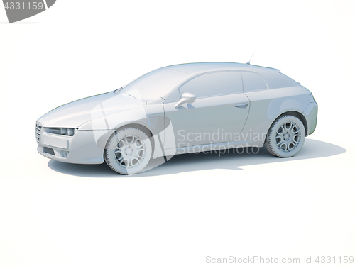 Image of 3d Car White Blank Template