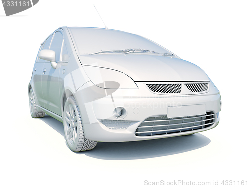 Image of 3d Car White Blank Template