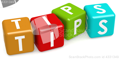 Image of Colorful cube with tips word