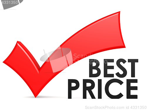 Image of Best price word with red check mark