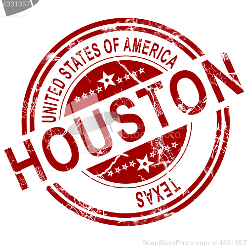 Image of Houston Texas stamp with white background