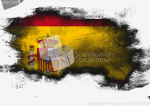 Image of Spain flag painted with brush