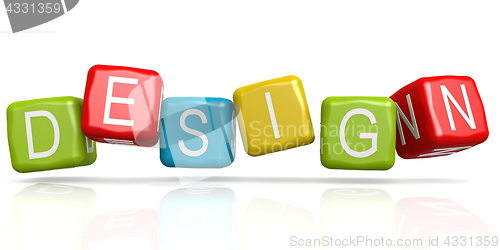 Image of Colorful cube with design word