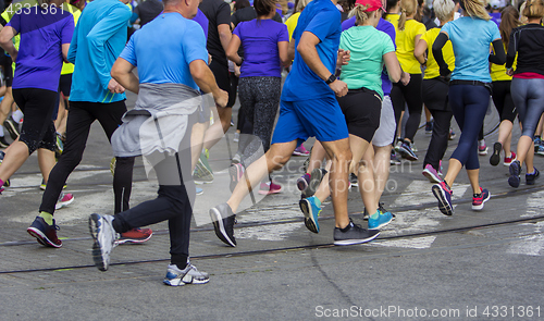 Image of Marathon running race on the city road