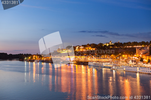 Image of Belgrade waterfront at night