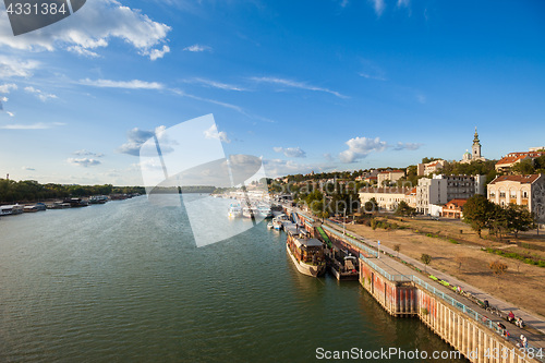 Image of River boats and barges (Splavs), Sava, Belgrade