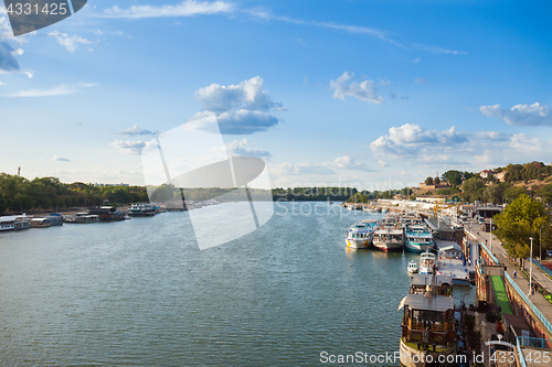 Image of River boats and barges (Splavs), Sava, Belgrade