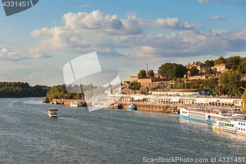 Image of River boats and barges (Splavs), Sava, Belgrade