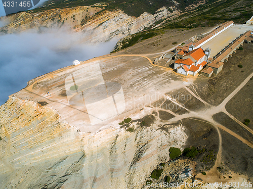 Image of Aerial View High Fog on the Precipice Temple Church