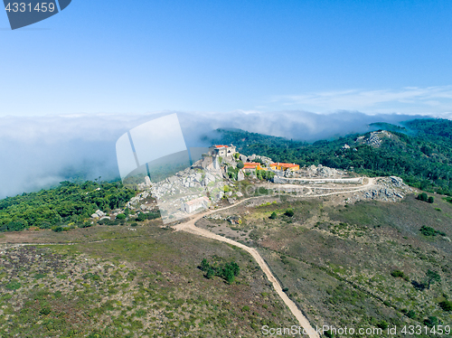 Image of Aerial View High Fog Near Santuario da Peninha