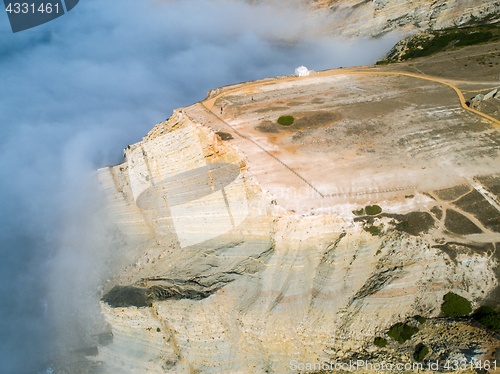 Image of Aerial View High Fog on the Precipice Temple Church