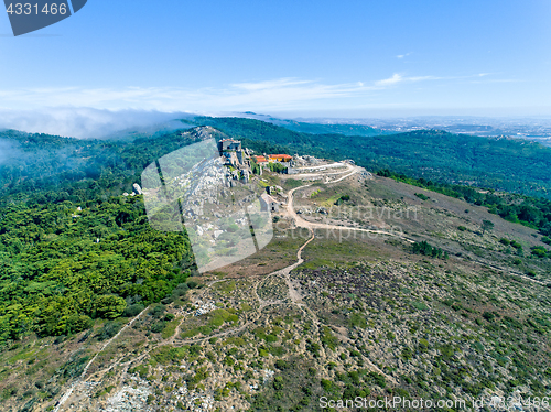 Image of Aerial View High Fog Near Santuario da Peninha