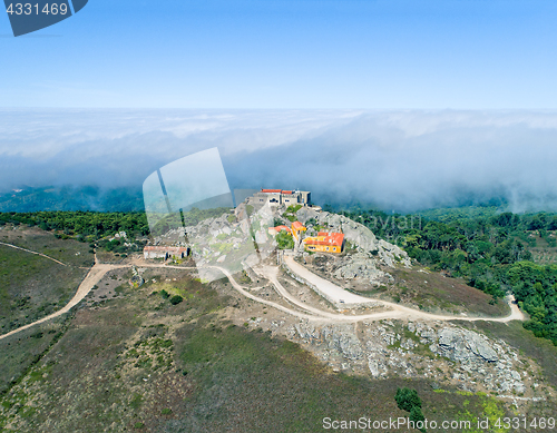 Image of Aerial View High Fog Near Santuario da Peninha