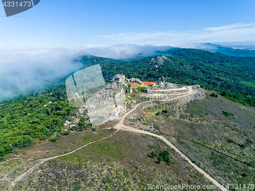 Image of Aerial View High Fog Near Santuario da Peninha