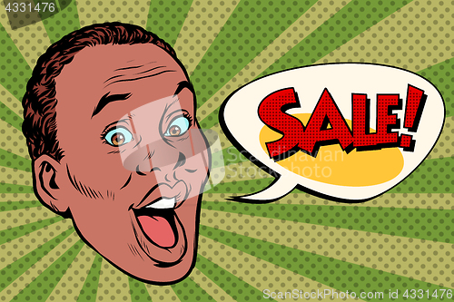 Image of head pop art style sale African man