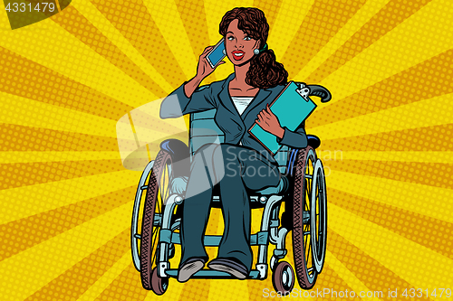 Image of Beautiful African woman disabled businesswoman