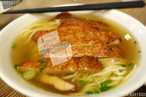 Image of Pork chops with noodle soup