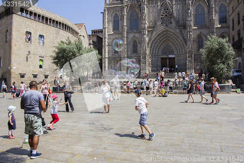 Image of Cathedral Holy Cross and Saint Eulalia in Barcelona