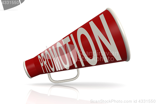 Image of Red megaphone with promotion word