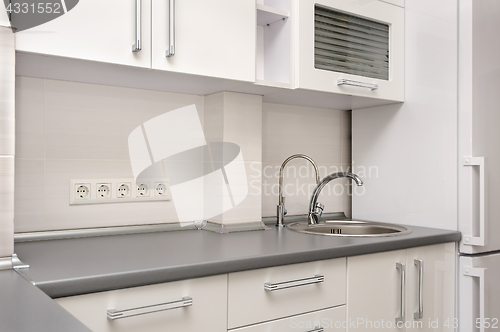 Image of Modern white kitchen