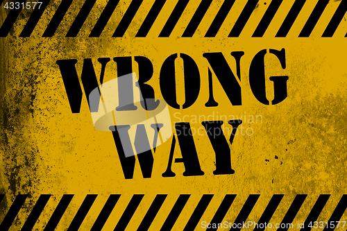 Image of Wrong way sign yellow with stripes