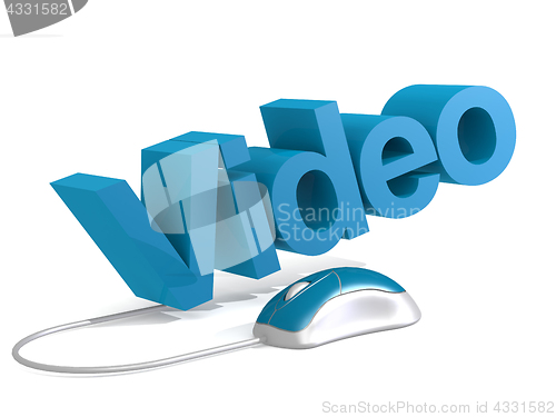 Image of Video word with blue mouse