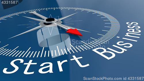 Image of Blue compass with Start Business word