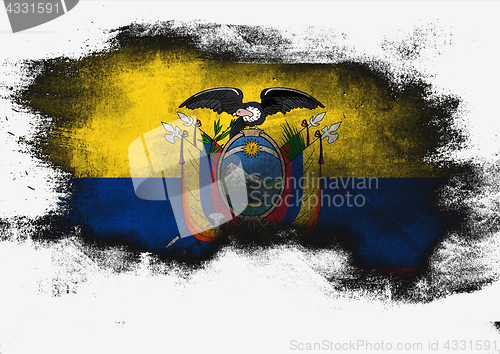 Image of Ecuador flag painted with brush