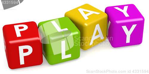 Image of Colorful cube with play word