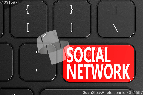 Image of Social Network on black keyboard